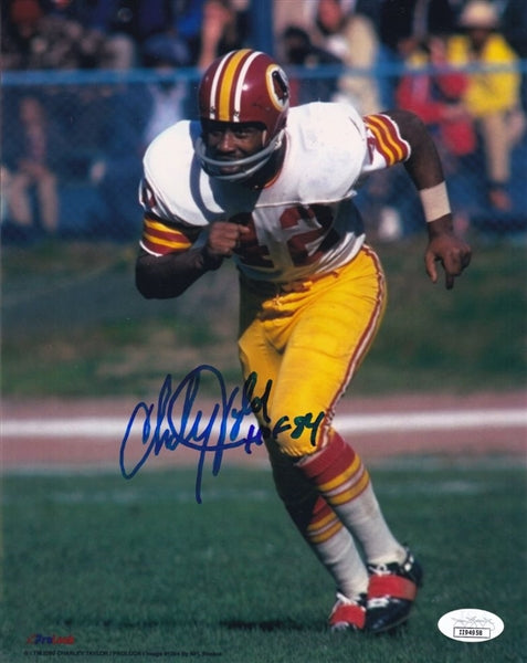 Charley Taylor "HOF 84" Signed Washington Redskins 8x10 Photo (JSA COA)