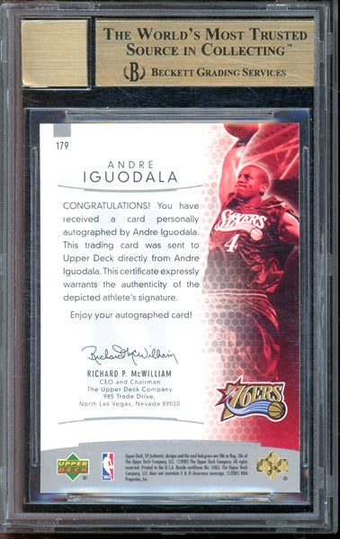 Andre Iguodala 2004-05 SP Authentic Limited Autographed #179- #31 of 100!- Graded Gem Mint 9.5 (BGS) - Rookie Card