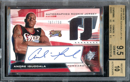 Andre Iguodala 2004 SPX RPA Autograph Rookie Jersey  #141 - #707 of 750! - Graded Gem Mint 9.5/10 (BGS) - Rookie Card