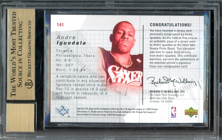 Andre Iguodala 2004 SPX RPA Autograph Rookie Jersey  #141 - #707 of 750! - Graded Gem Mint 9.5/10 (BGS) - Rookie Card