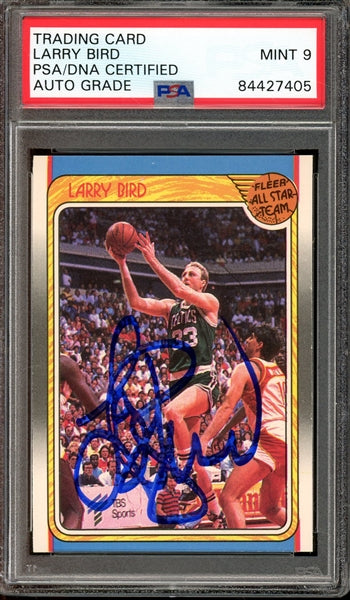 Larry Bird Signed 1988 Fleer All-Star Team #124- Graded Mint 9 (PSA/DNA)