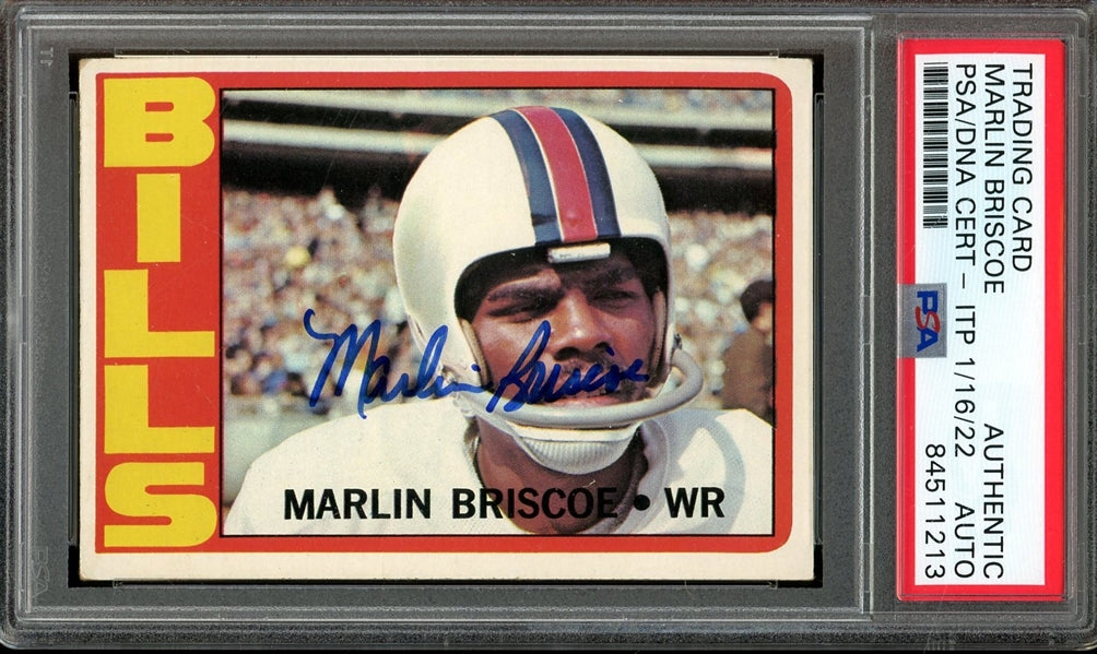 Marlin Briscoe Signed 1972 Topps #30- PSA/DNA Authentic - Rookie Card