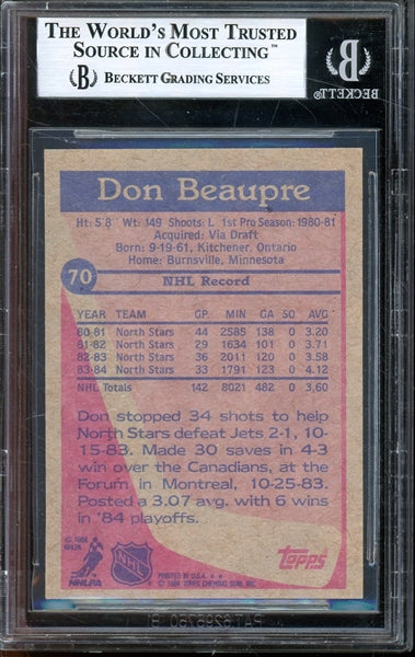 Don Beaupre Signed 1984 Topps #70- BAS Authentic