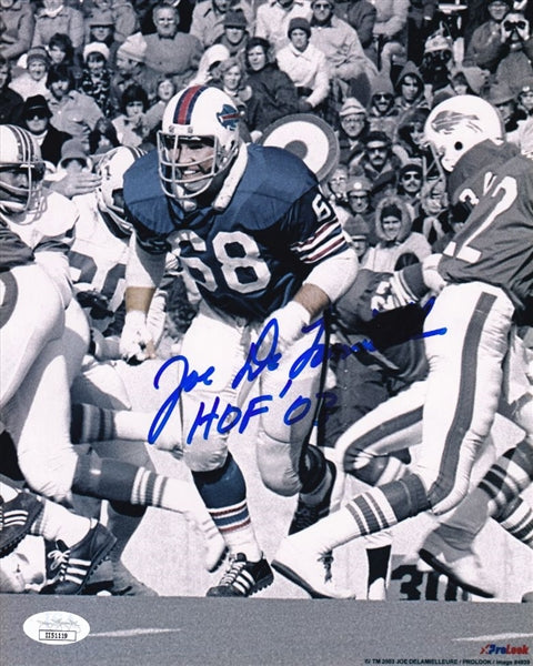 Joe DeLamielleure "HOF 03" Signed Buffalo Bills 8x10 Photo (JSA COA)