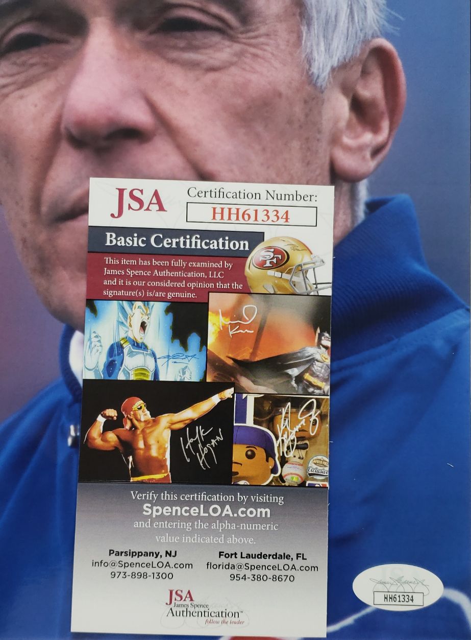Marv Levy "HOF 01" Signed Buffalo Bills 8x10 Photo (JSA COA)
