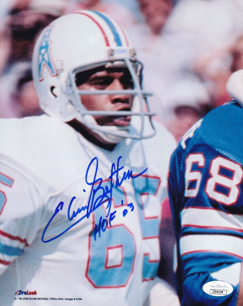 Elvin Bethea "HOF 03" Signed (JSA COA) Houston Oilers 8x10 Photo