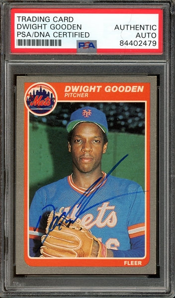 Dwight Gooden Signed 1985 Fleer Baseball Card #82- PSA/DNA Authentic