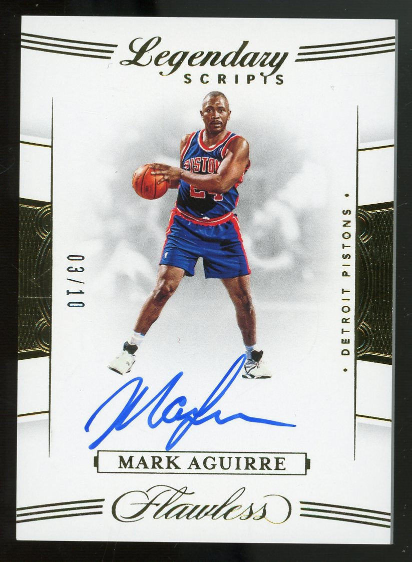 Mark Aguirre 2019 Panini Flawless Legendary Scripts Lmt. Ed Autograph Basketball Card #LS-MAG - #3 of 10