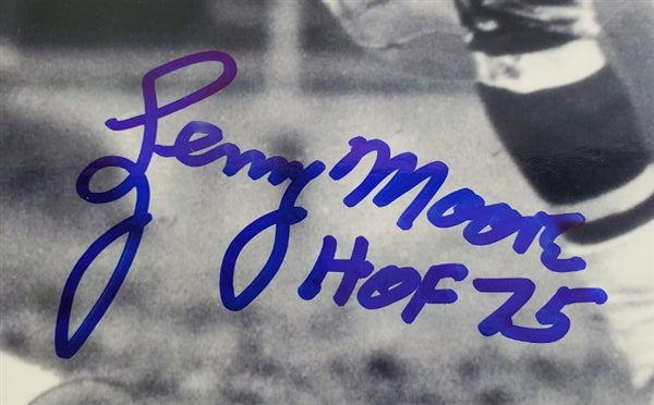 Lenny Moore "HOF 75" Signed Baltimore Colts 8x10 Photo (PSA/DNA COA)