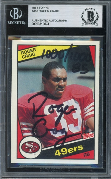 Roger Craig Signed 1984 Topps RC #353 (BAS) - Rookie Card