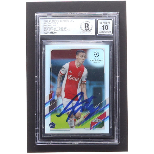 Antony Signed 2020-21 Topps Chrome UEFA Champions League Refractors #87 RC - Autograph Graded Beckett (BGS) 10 | Rookie Card