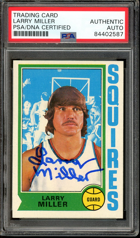 Larry Miller signed 1974-75 Topps #213- PSA/DNA Authentic