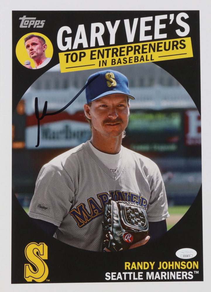 Gary Vaynerchuk Signed (JSA COA) 10x14 Photo Jumbo Topps Randy Johnson Baseball Card