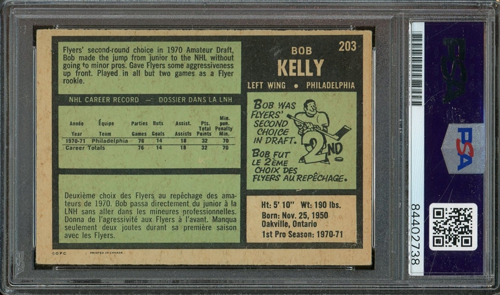 Bob Kelly Signed 1971 Topps #203- PSA/DNA Authentic - Rookie Card