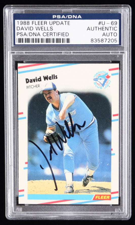 David Wells Signed 1988 Fleer Update #U69 RC (PSA)