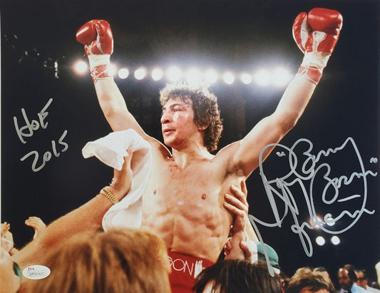 Ray Mancini "Boom Boom" & "HOF 2015" Signed (JSA Witness COA) 11x14 Boxing Photo