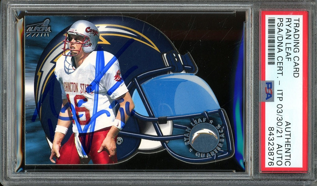 Ryan Leaf Signed 1998 Pacific Aurora #16- PSA/DNA ITP Authentic - Rookie Card
