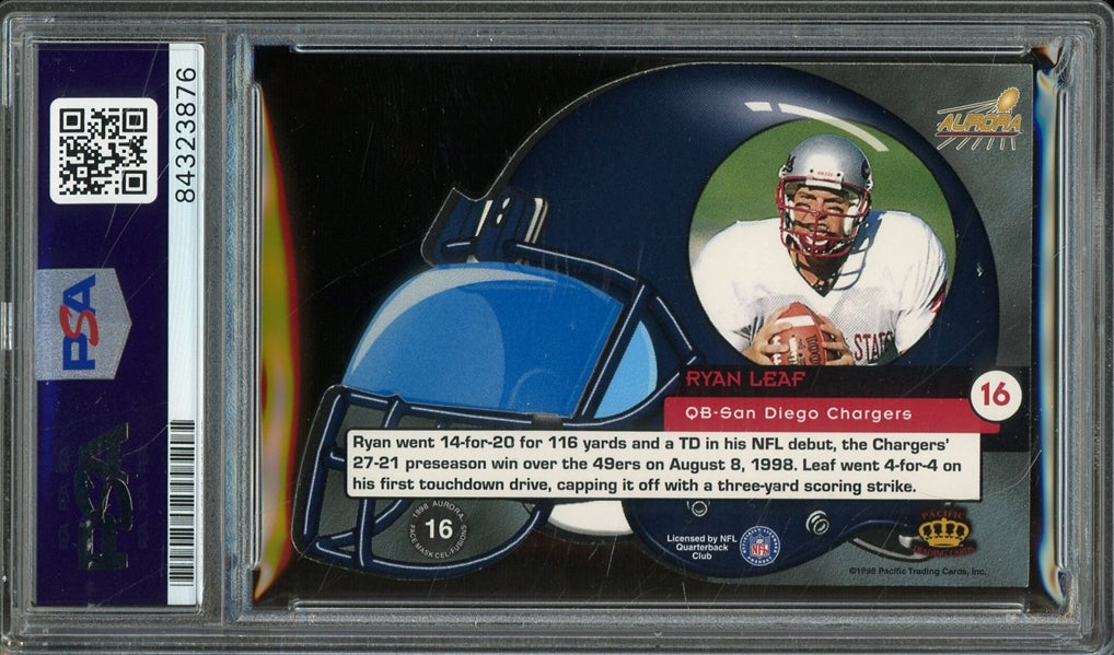Ryan Leaf Signed 1998 Pacific Aurora #16- PSA/DNA ITP Authentic - Rookie Card