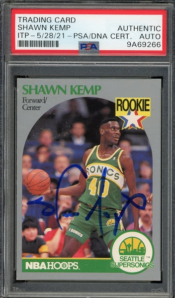 Shawn Kemp Signed 1990 Hoops #279- PSA/DNA ITP Authentic - Rookie Card