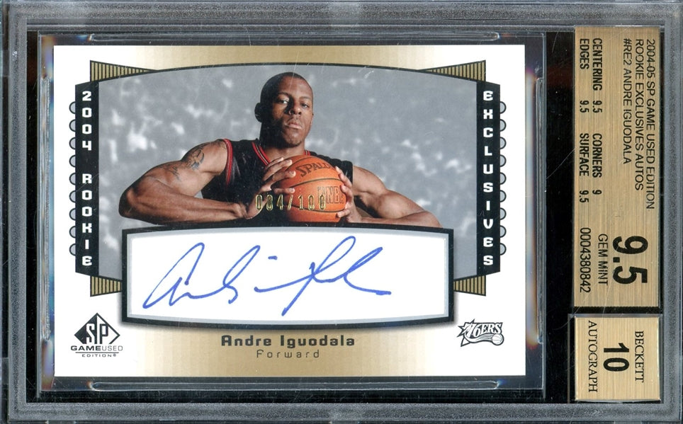 Andre Iguodala 2004 SP Game Used Edition Rookie Exclusive Autograph #84 of 199! - Graded Gem Mint 9.5/10 - (BGS) - Rookie Card