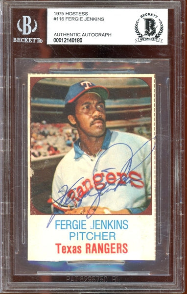 Fergie Jenkins Signed 1975 Hostess #116 (BAS)