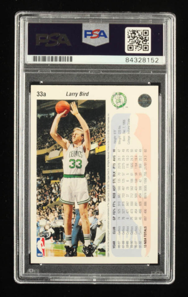 Larry Bird Signed 1992-93 Upper Deck #33A SP (PSA) - Autograph Graded PSA 9