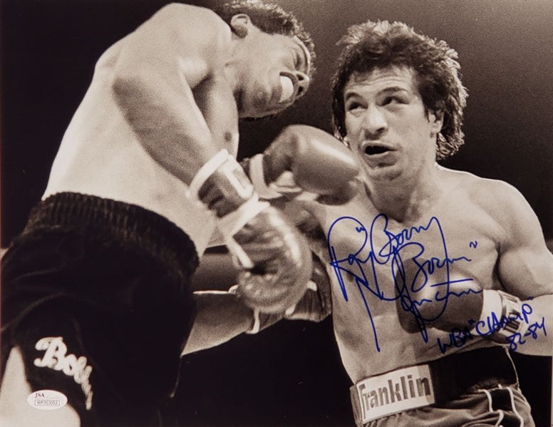 Ray "Boom Boom" Mancini "WBA Champ 82-84" Signed (JSA Witness COA) 11x14 B&W Photo