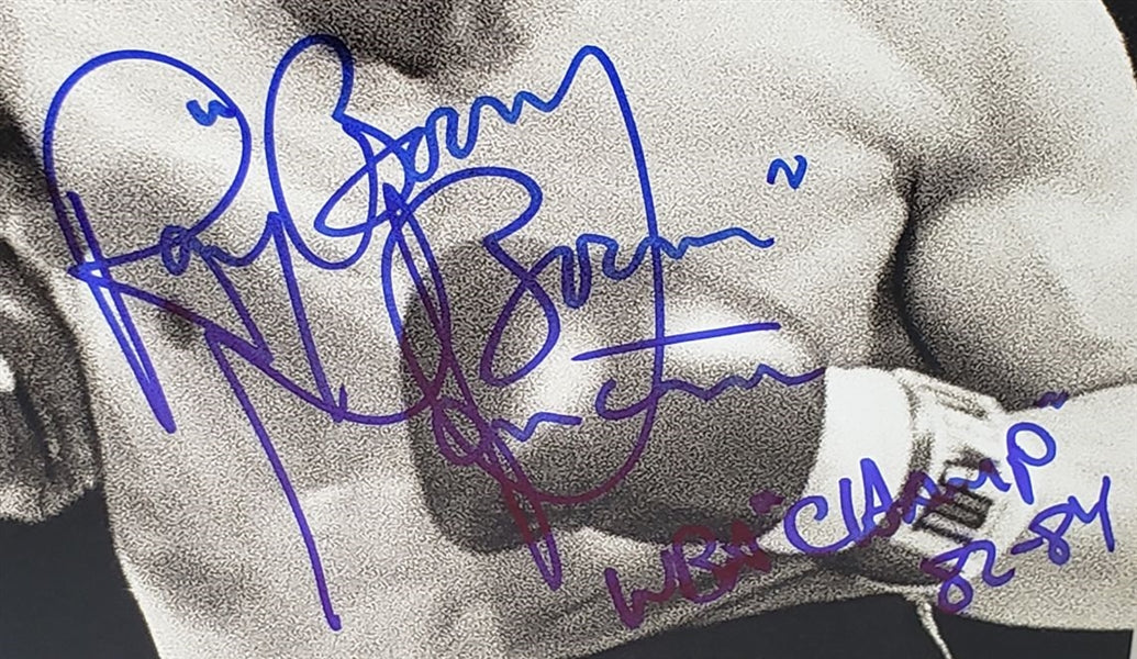 Ray "Boom Boom" Mancini "WBA Champ 82-84" Signed (JSA Witness COA) 11x14 B&W Photo