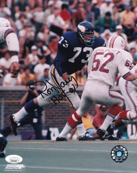 Ron Yary "HOF 01" Signed Vikings 8x10 Photo (JSA COA)
