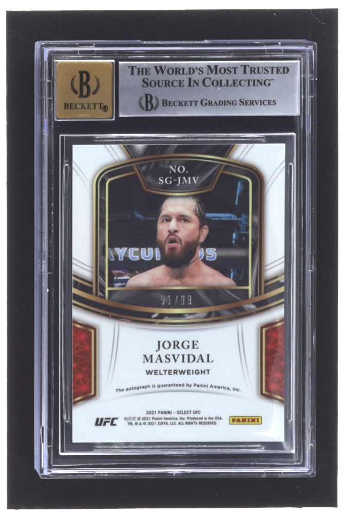 Jorge Masvidal 2021 Select UFC Signatures #SGJMV #51/99 (BGS 9) - Autograph Graded Beckett (BGS) 10