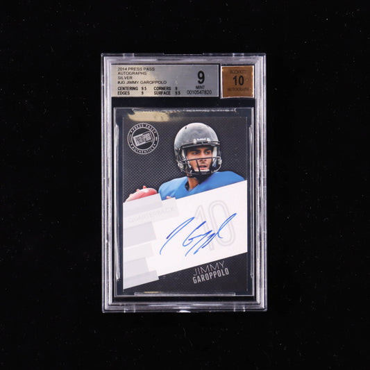 Jimmy Garoppolo 2014 Press Pass Autographs Silver #JG (BGS 9) - Autograph Graded BGS 10 - Rookie Card