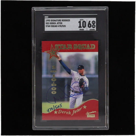 Derek Jeter 1995 Signature Rookies Old Judge Star Squad Signatures #3 (SGC 6). Serially Numbered #470 / 525. Autograph graded (SGC 10) - Rookie Card