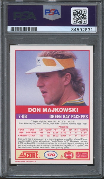 Dan Majowski Signed 1989 Score #170 (PSA/DNA Encapsulated) - Rookie Card