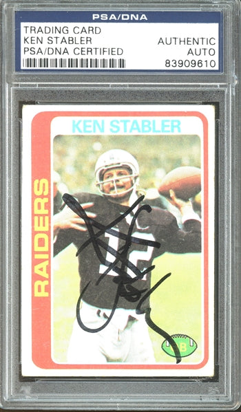 Ken Stabler Signed 1978 Topps #365 (PSA/DNA Encapsulated)