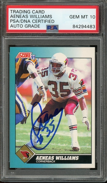 Aeneas Williams Signed 1991 Score #94T- Auto Graded Gem Mint 10 (PSA) - Rookie Card