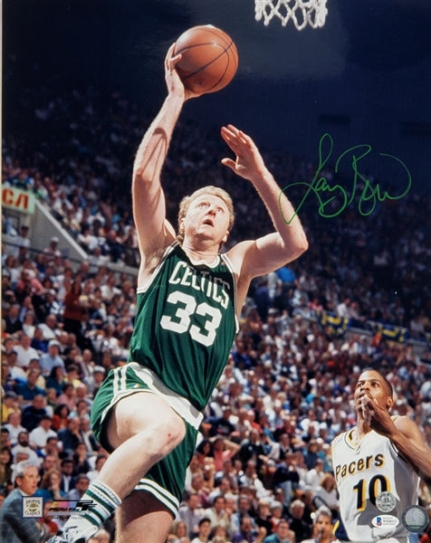 Larry Bird Signed Boston Celtics 16x20 Photo (Beckett Witness COA & Bird Hologram)