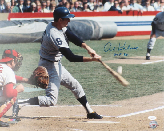 Al Kaline Signed Tigers 16x20 Photo Inscribed "HOF 80" (JSA)