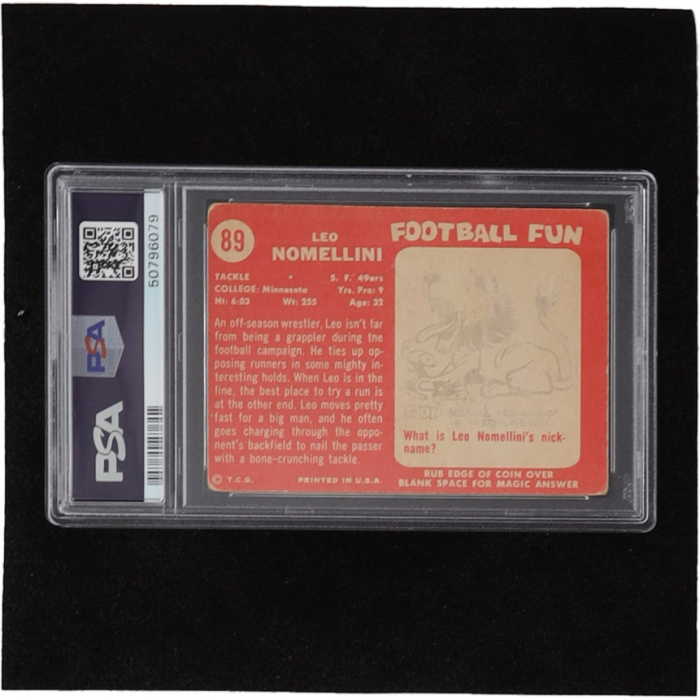 Leo Nomellini Signed 1958 Topps #89 - Autograph Graded (PSA) 10