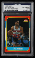 Jeff Malone Signed 1986-87 Fleer #67 RC Inscribed "2 Time All Star" (PSA) - Rookie Card
