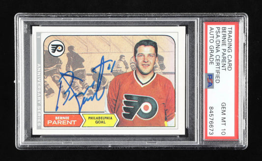 Bernie Parent Signed 1992-93 O-Pee-Chee 25th Anniversary #1 Autograph Graded (PSA) 10