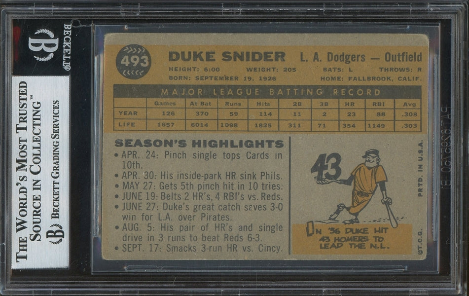 Duke Snider Signed 1960 Topps #493- BAS Authentic