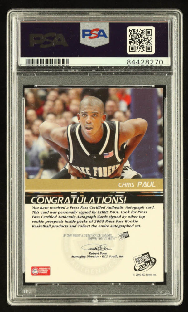 Chris Paul 2005 Press Pass Autographs #CP RC - Autograph graded (PSA 9) - Rookie Card