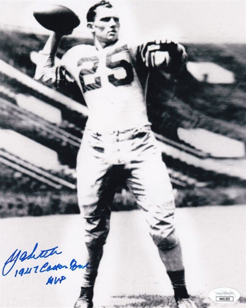 Y.A. Tittle "1947 Cotton Bowl MVP" Signed (JSA COA) LSU Tigers 8x10 Photo