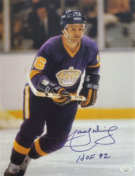 Marcel Dionne "HOF 92" Signed (JSA COA) Los Angeles Kings 11x14 Photo