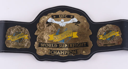 Royce Gracie Signed (PA) Full-Size High Quality Replica UFC Champion Belt Inscribed "UFC 1, 2, & 4 Champ" & "HOF 03" -