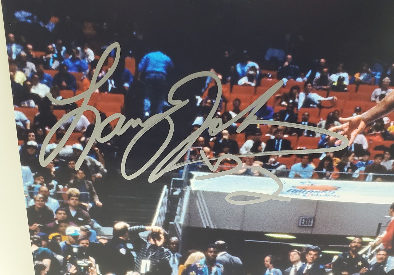 Larry Johnson Signed (JSA COA) Charlotte Hornets Slam Dunk Contest 16x20 Photo