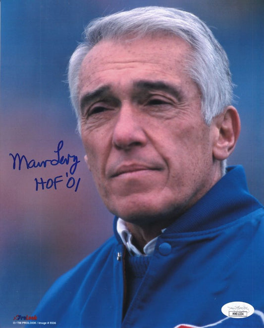 Marv Levy "HOF 01" Signed Buffalo Bills 8x10 Photo (JSA COA)