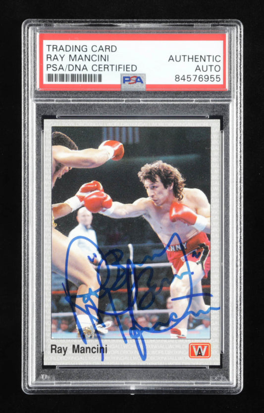 Ray ‘Boom Boom’ Mancini Signed 1991 All World #26 (PSA)