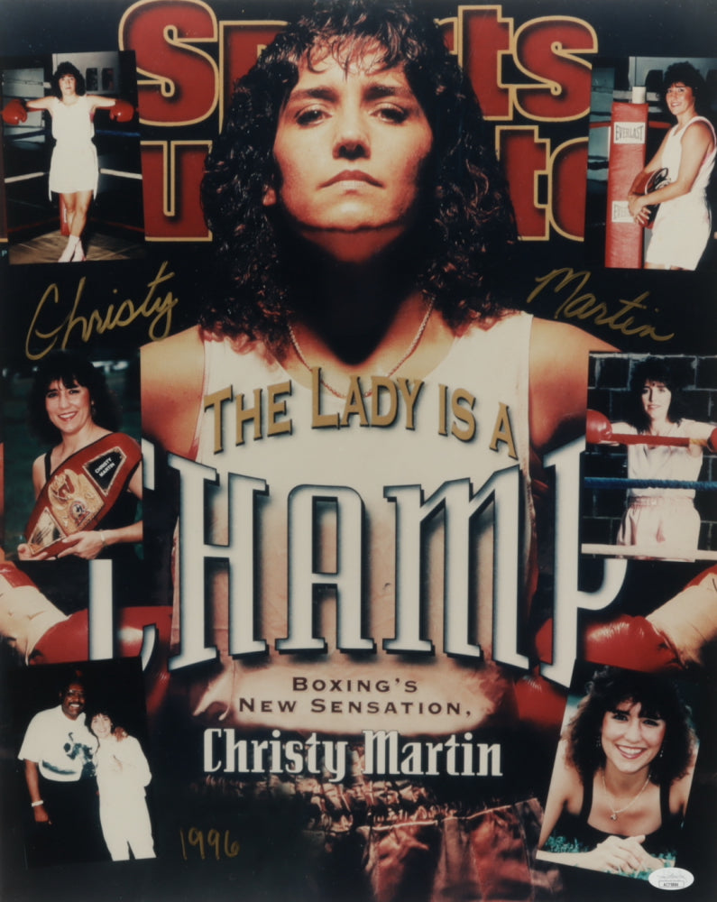 Christy Martin Signed (JSA) "Sports Illustrated" 16x20 Photo Inscribed "1996" - Former American Professional Boxer