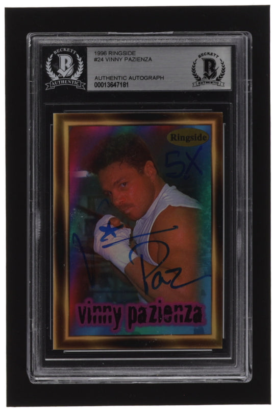 Vinny "Paz" Pazienza Signed 1996 Ringside #24 Inscribed "5x" (BGS)